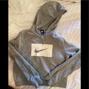 Gray Nike cropped hoodie